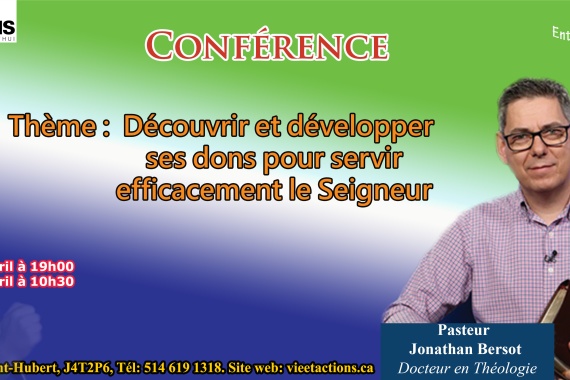 Conférence avec Pasteur Jonathan Bersot